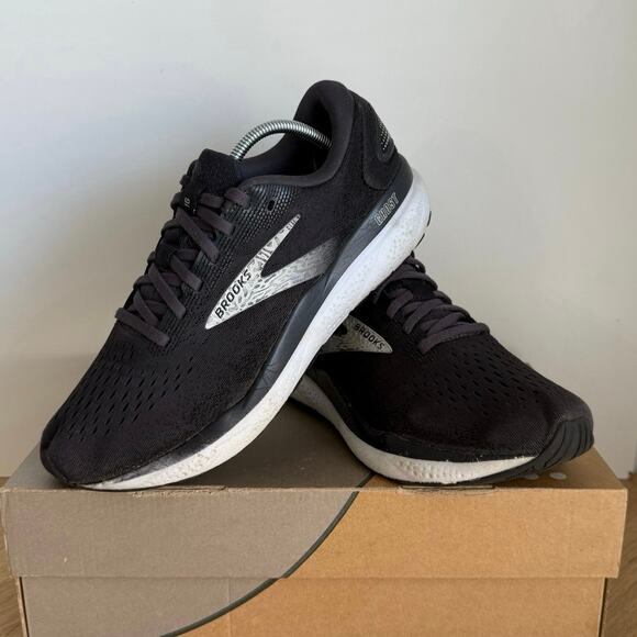 Brooks Ghost 16 Black/Grey/White Women Running Sneakers - SZ 8 - Picture 1 of 15